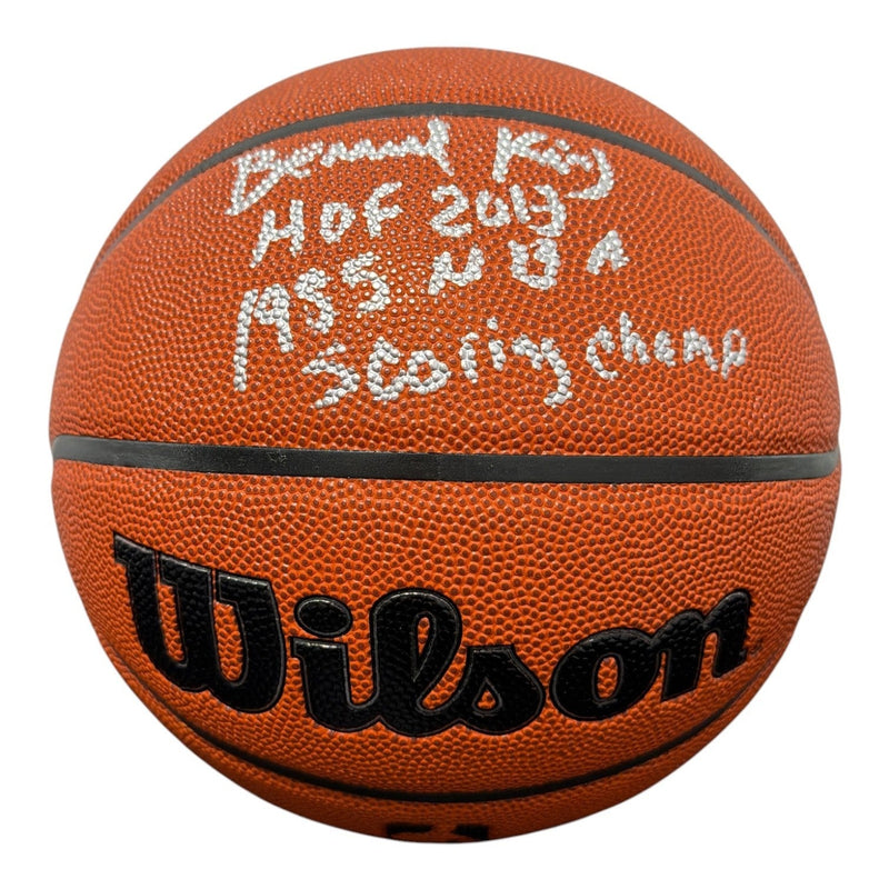 Bernard King Signed Wilson NBA Basketball w/ HOF + SC Ins JSA Witness COA