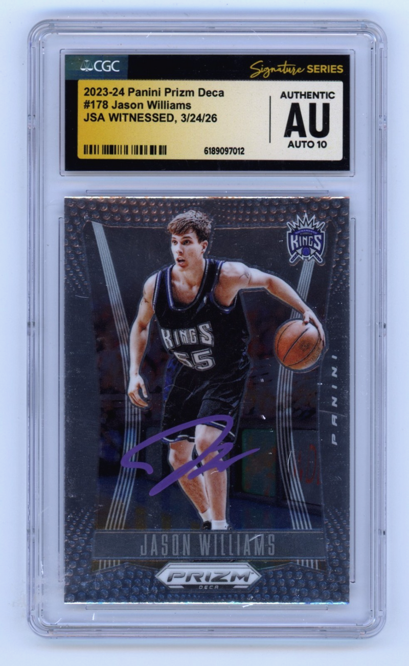 Jason Williams 2023-24 Panini Prizm Deca #178 Signed JSA CGC Authentic 10 Auto