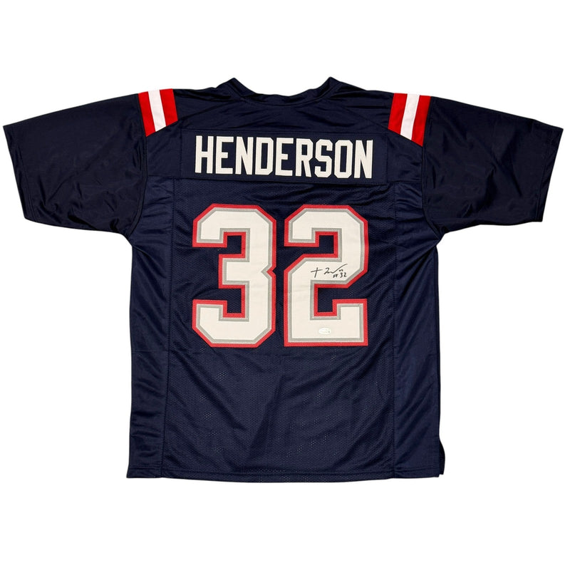 TreVeyon Henderson Signed New England Patriots Custom Jersey JSA Witness COA