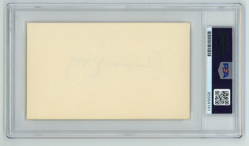 Hank Greenberg Signed Autographed 3x5 Index Card Cut PSA 10 Auto GEM Mt Tigers K
