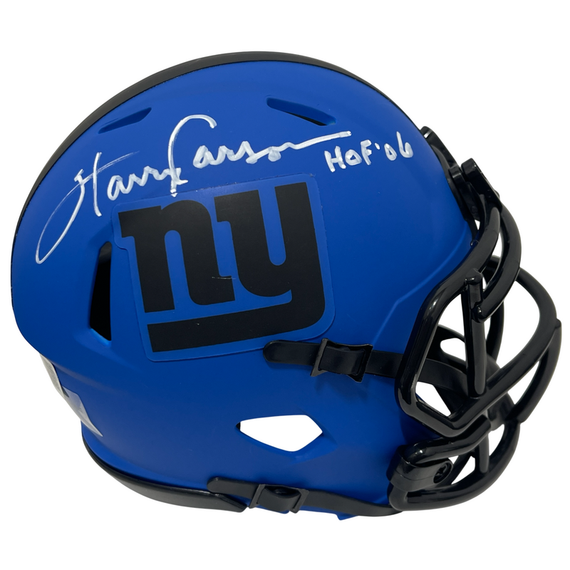 Harry Carson Signed Giants Rave Mini Helmet w/ HOF 06 Beckett Witness BAS COA