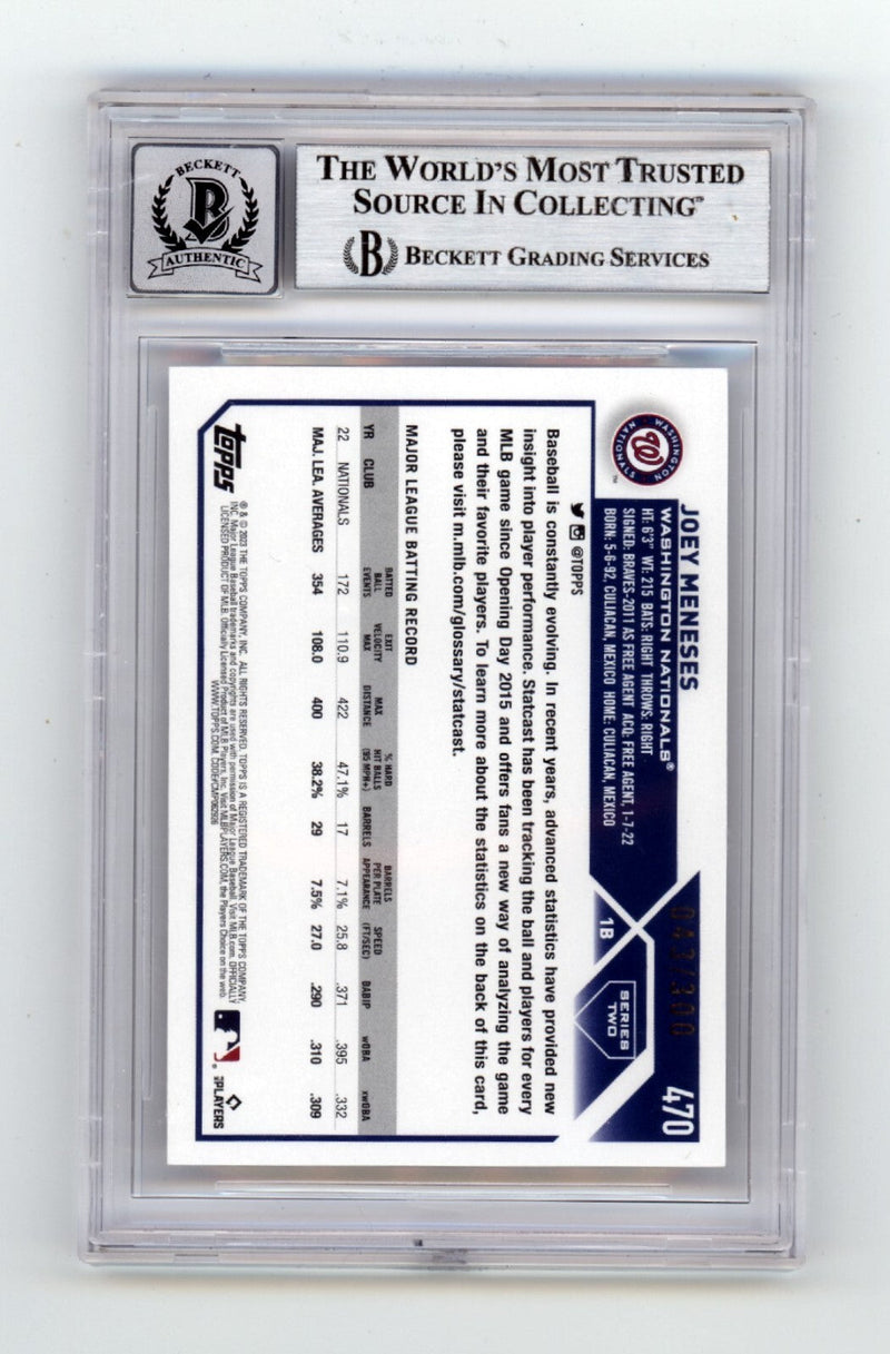 Joey Meneses 2023 Topps Advanced Stats 470 Rookie RC /300 Signed BAS BGS 10 Auto