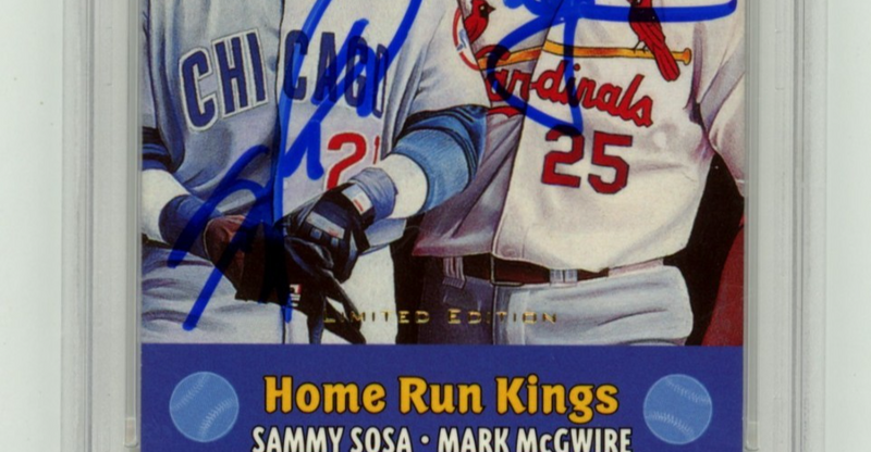 Sammy Sosa Mark McGwire 2000 Topps LE #TC6 Combos HR Kings Dual Signed PSA Auto