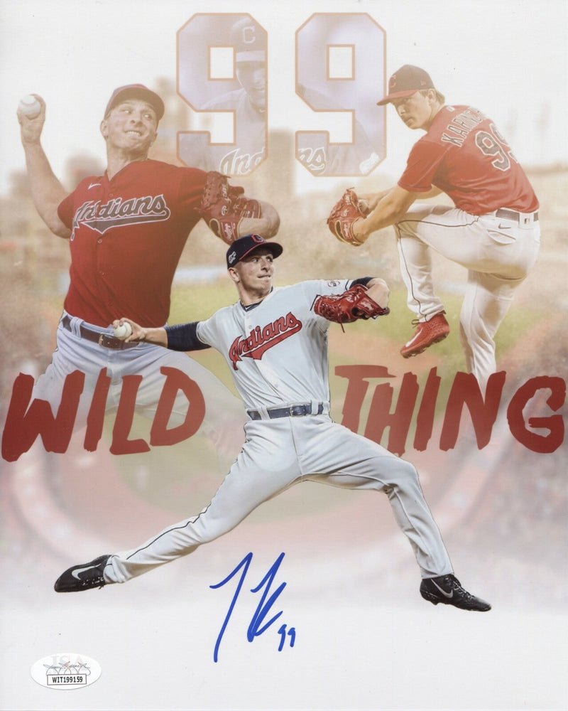 James Karinchak Signed Autographed Cleveland Indians 8x10 Photo JSA COA #4