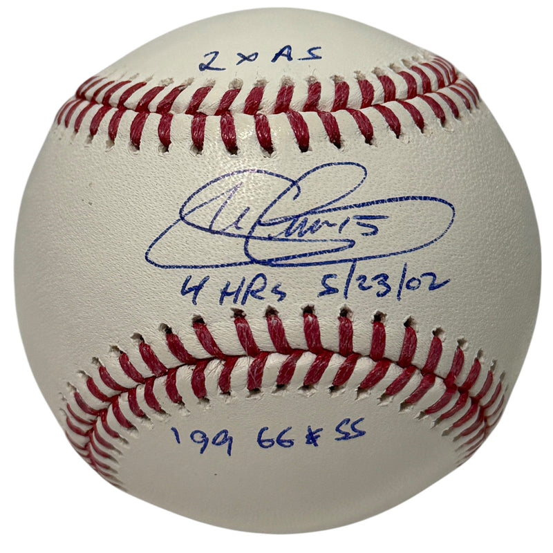 Shawn Green Signed Autographed ROMLB Baseball w/ 3 Insc JSA Witness COA