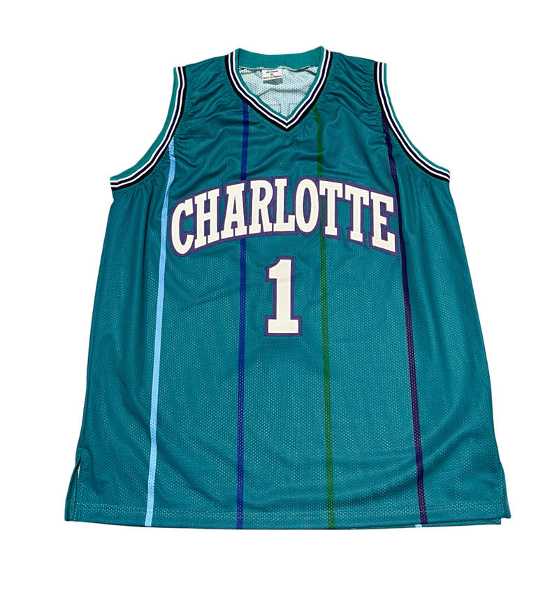 Muggsy Bogues Signed Hornets Custom Teal Jersey Beckett Witness BAS COA