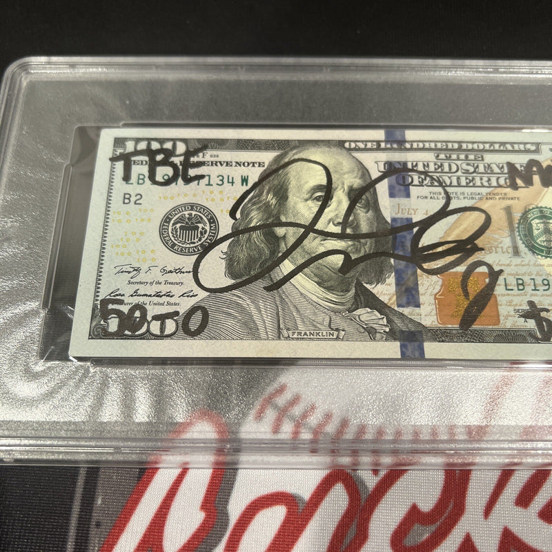 Floyd Mayweather Jr Signed $100 Bill US Currency x4 Inscriptions PSA 10 Auto C