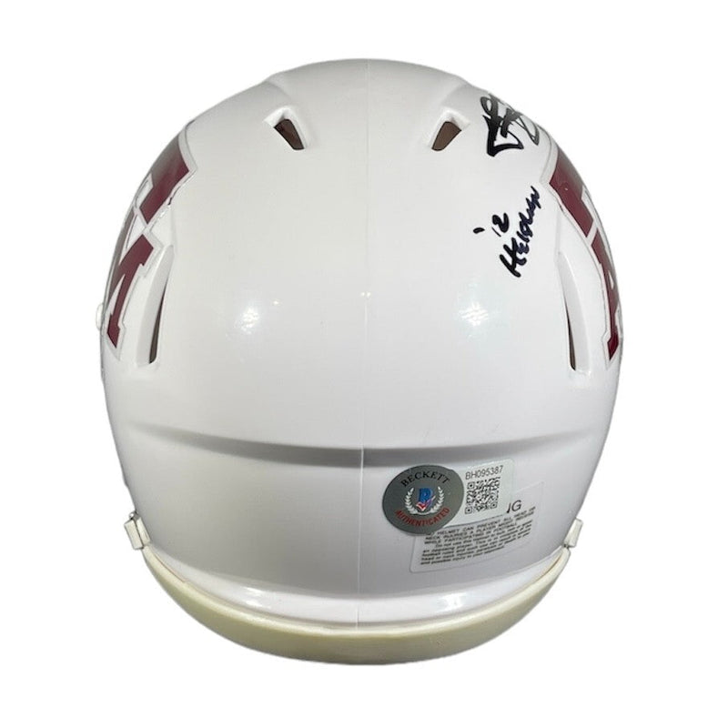 Johnny Manziel Signed Texas A&M Speed Mini Helmet w/ 2 Insc Beckett Wit BAS COA
