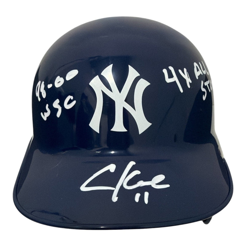 Chuck Knoblauch Signed Yankees Mini Helmet w/ 98-00 WSC + 4x AS JSA Witness COA