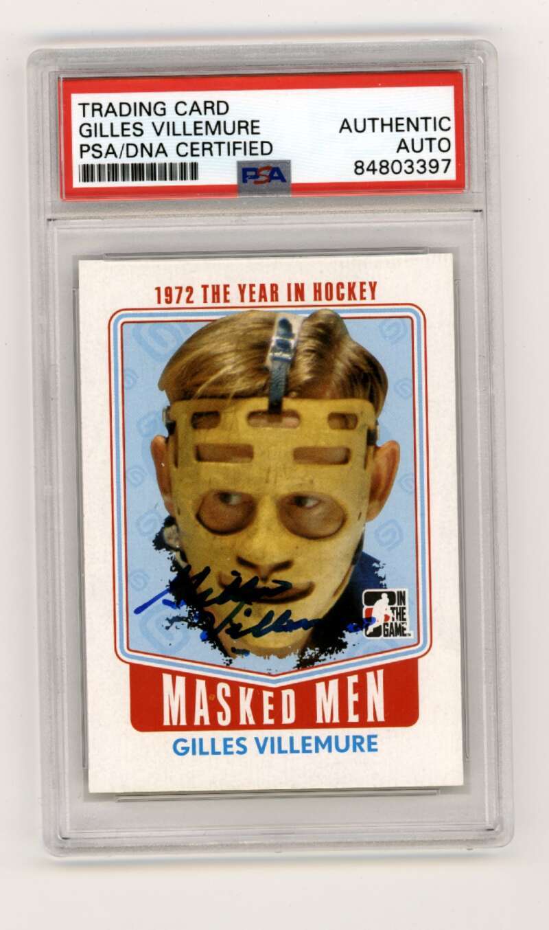 Gilles Villemure 2009-10 ITG Masked Men MM-05 Signed PSA Authentic Auto Rangers