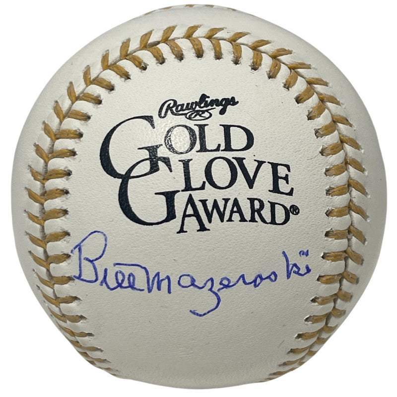 Bill Mazeroski Signed Autographed Gold Glove Baseball Beckett Witness BAS COA