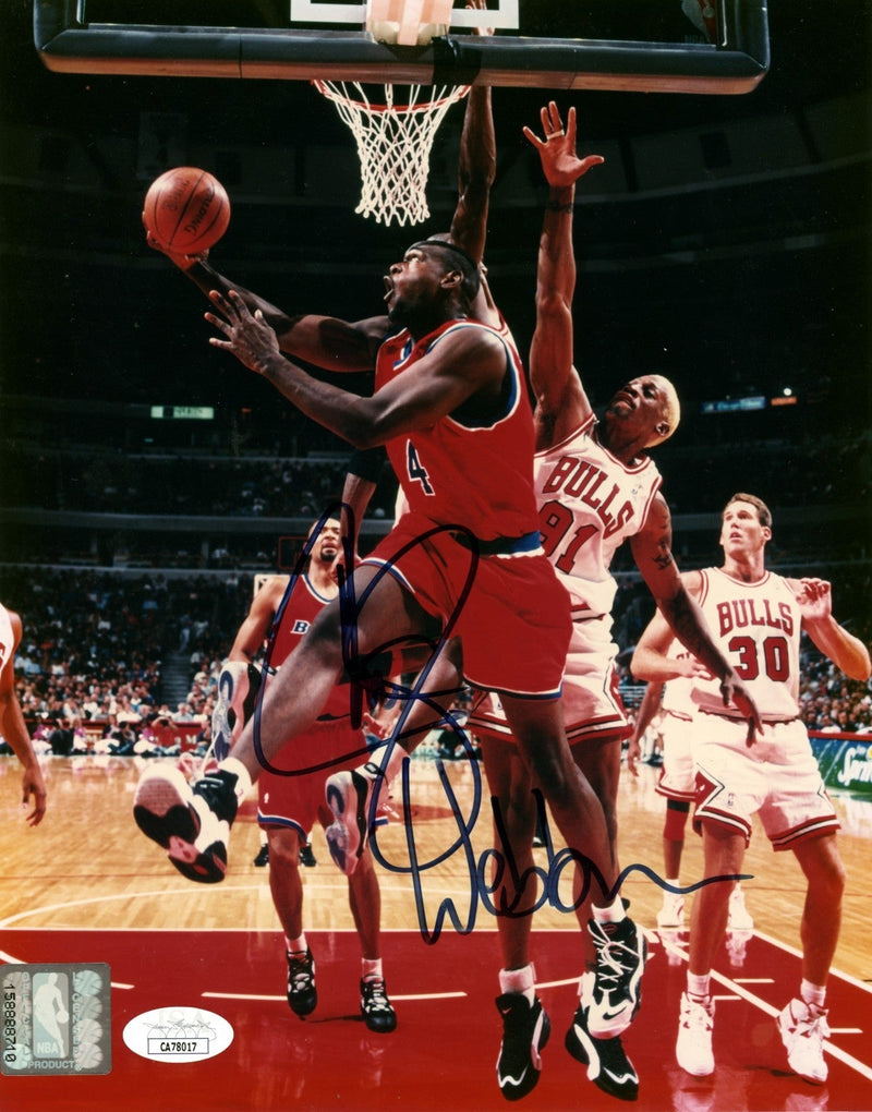 Chris Webber Signed Washington Bullets Official NBA 8x10 Photo JSA COA