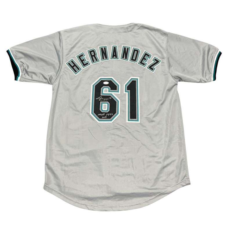 Livan Hernandez Signed Florida Marlins Custom Jersey w/ MVP 1997 WS JSA COA