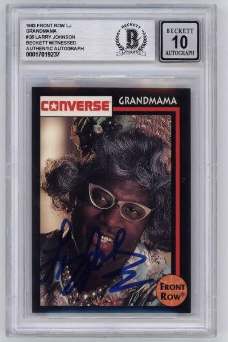 Larry Johnson 1993 Front Row #G5 Grandmama Converse Signed Beckett BGS 10 Auto