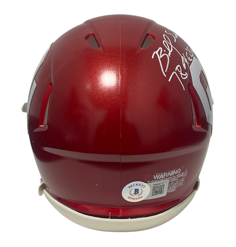 Billy Sims Signed Oklahoma Speed Mini Helmet w/ 78 Heisman Beckett Wit BAS COA