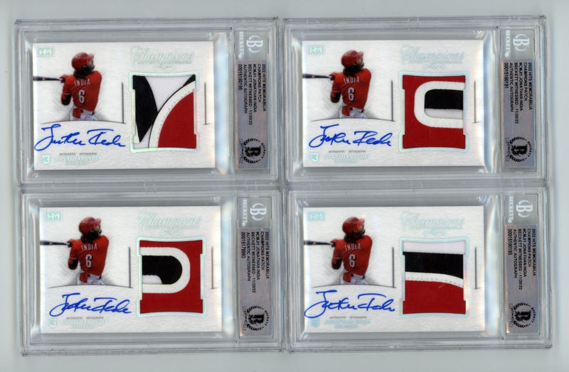 Jonathan India 2021 Hits Memorabilia Champions Prime Patch Auto RC #/10 BGS BAS