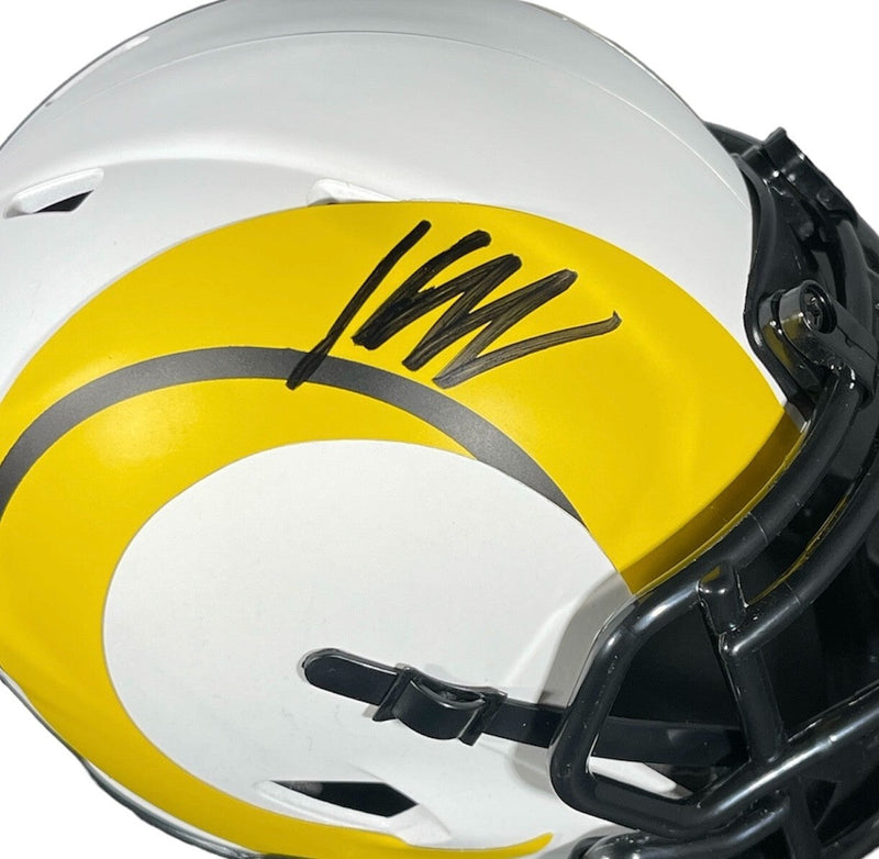 Kyren Williams Signed LA Rams Lunar Mini Helmet Beckett Witness BAS COA