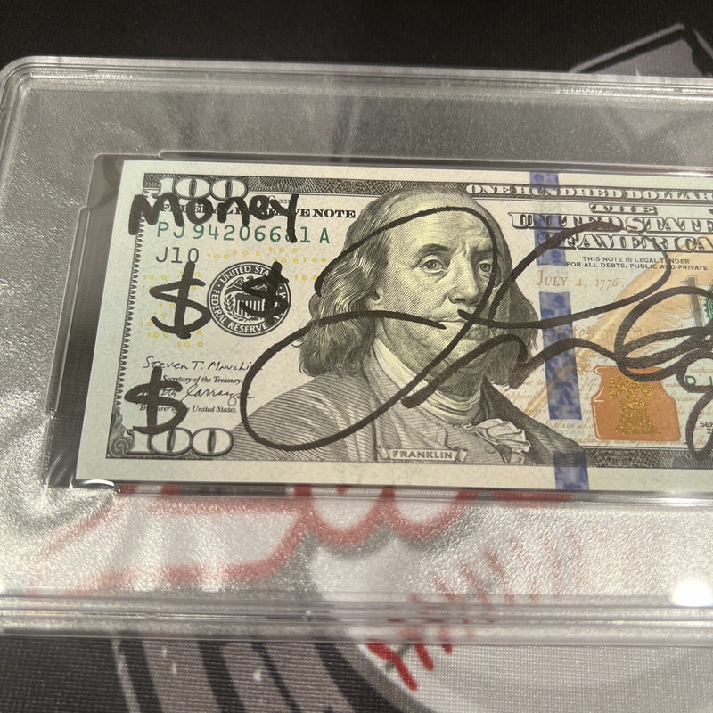 Floyd Mayweather Jr. Signed $100 Bill US Currency x4 Inscription PSA Auth Auto C