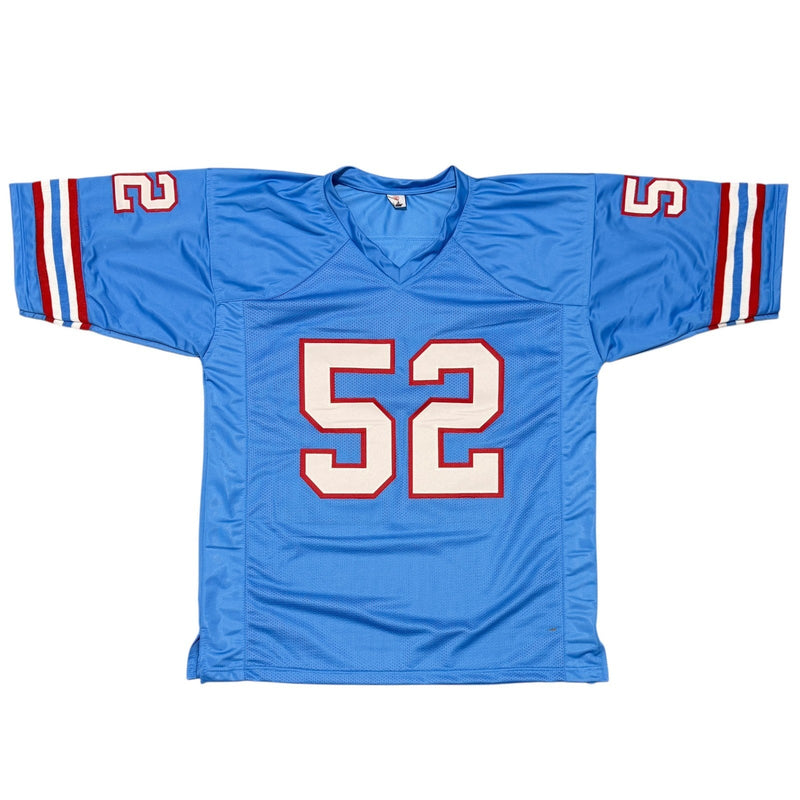 Robert Brazile Signed Houston Oilers Custom Jersey w/ HOF 18 JSA Witness COA