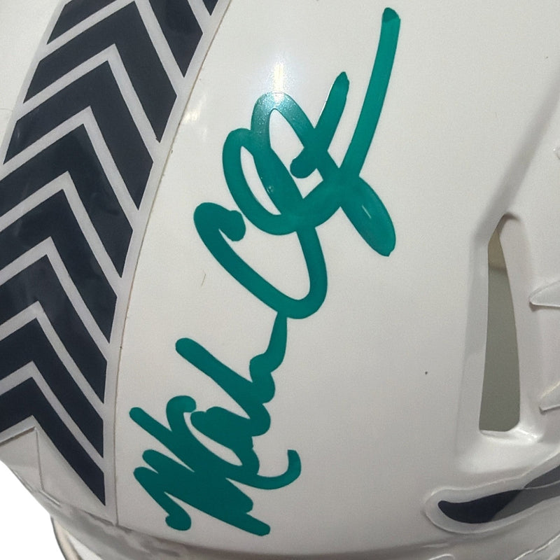 Mark Clayton & Mark Duper Dual Signed Dolphins Salute Mini Helmet JSA Wit COA