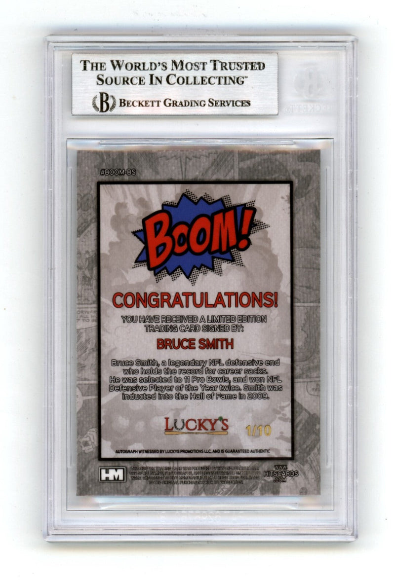 Bruce Smith 2024 Hits Memorabilia BOOM Silver #/10 Signed BGS BAS Auto Bills