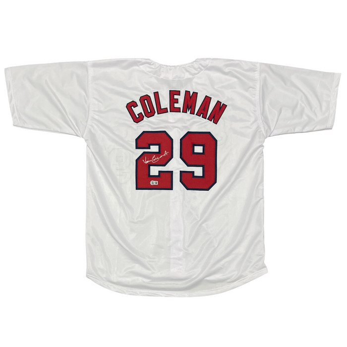 Vince Coleman Signed St Louis Cardinals Custom Jersey Beckett Witness BAS COA