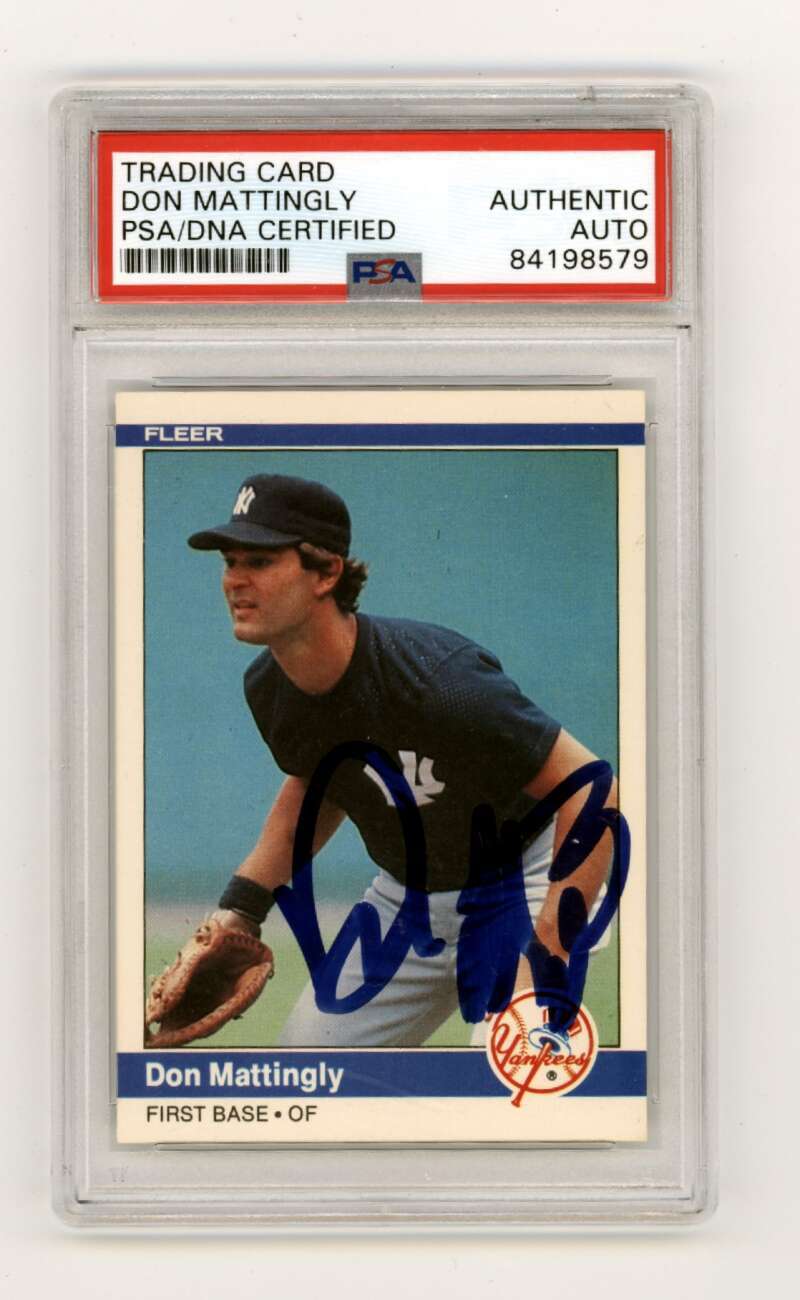 Don Mattingly 1984 Fleer #131 Rookie RC Signed PSA Authentic Auto NY Yankees