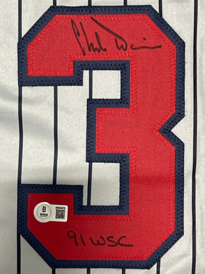 Chili Davis Signed Minnesota Custom Jersey w/ 91 WSC Beckett Witness BAS COA