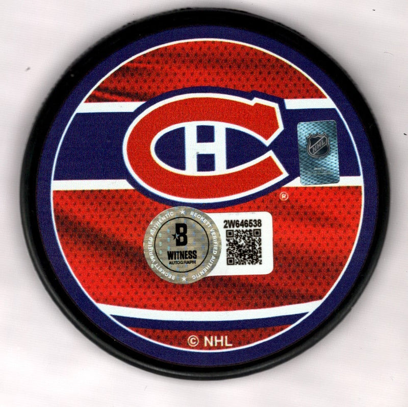 Chris Chelios Signed Canadiens Reverse Retro Puck w/ 86 Cup Beckett W BAS COA