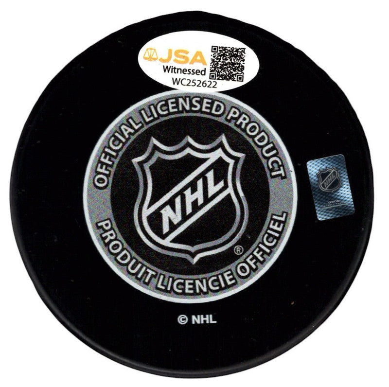 Dennis Seidenberg Signed Bruins 2011 Stanley Cup Puck w/ Insc. JSA Witness COA