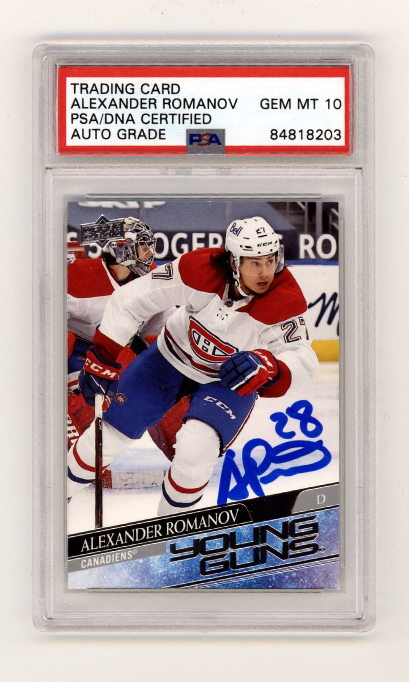Alexander Romanov 2020-21 Upper Deck 455 Young Guns Rookie RC Signed PSA 10 Auto