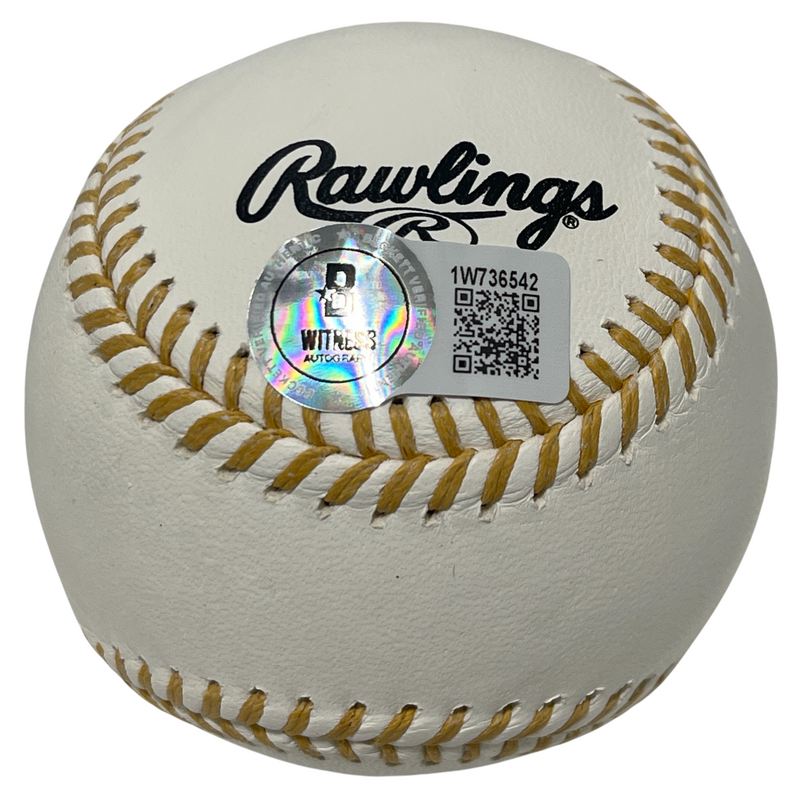 Devon White Signed Rawlings Gold Glove Baseball w/ 7x Gold Glove Beckett BAS COA