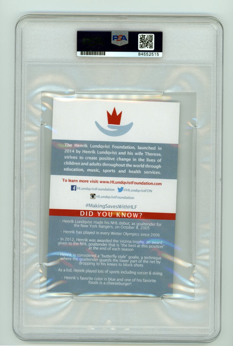 Henrik Lundqvist Signed Foundation Print PSA DNA Authentic Auto NY Rangers B