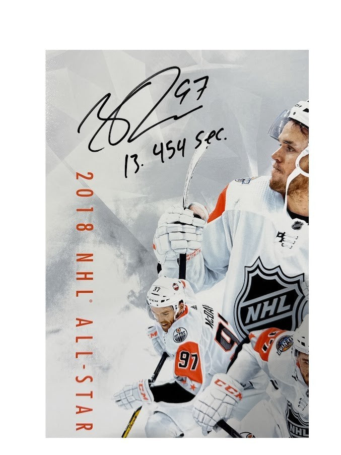Connor McDavid Signed All Star 16x20 Photo w/ Inscription Upper Deck UDA COA