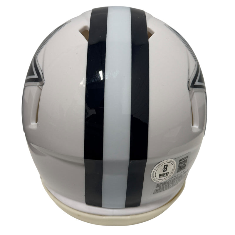 Brandon Aubrey Signed Dallas Cowboys Alt White Mini Helmet Beckett Wit. BAS COA
