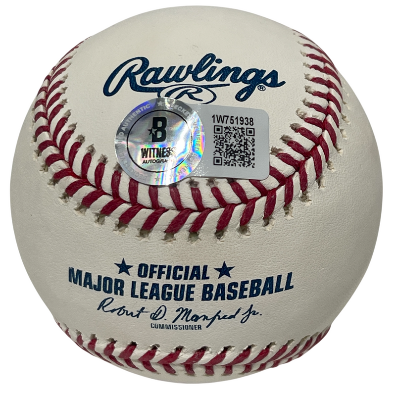 Jonny Gomes Signed ROMLB Baseball w/ 2 Ins Beckett Witness BAS COA