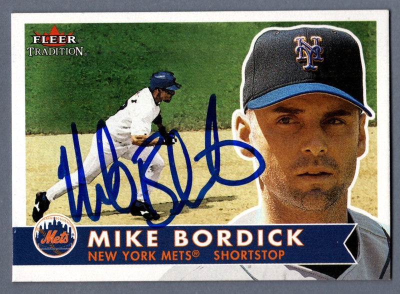 Mike Bordick Signed Autographed 2001 Fleer Tradition #310 LSCM COA New York Mets