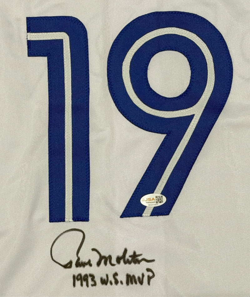 Paul Molitor Signed Toronto Blue Jays Custom Jersey w/ 1993 WS MVP JSA Wit COA