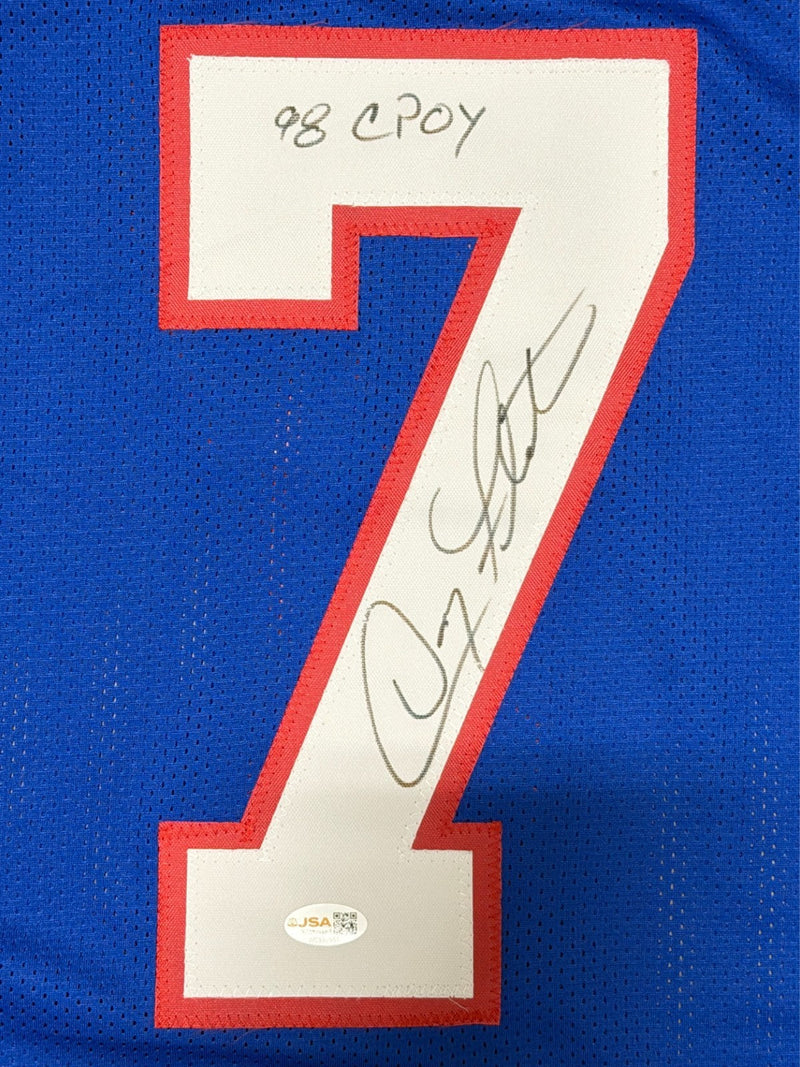 Doug Flutie Signed Buffalo Bills Custom Jersey w/ 98 CPOY JSA Witness COA