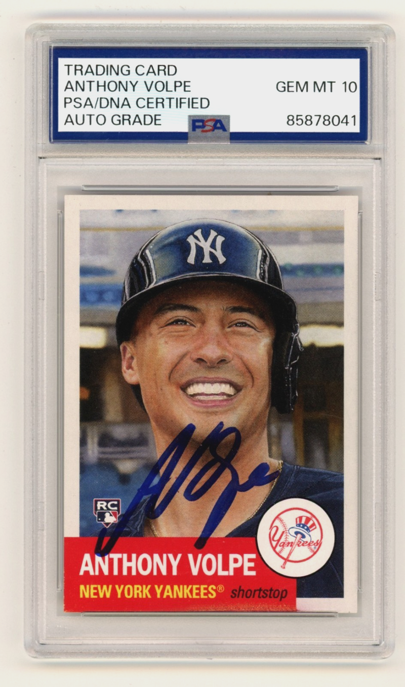 Anthony Volpe 2023 Topps Living Set #633 Signed Rookie RC PSA 10 Auto NY Yankees