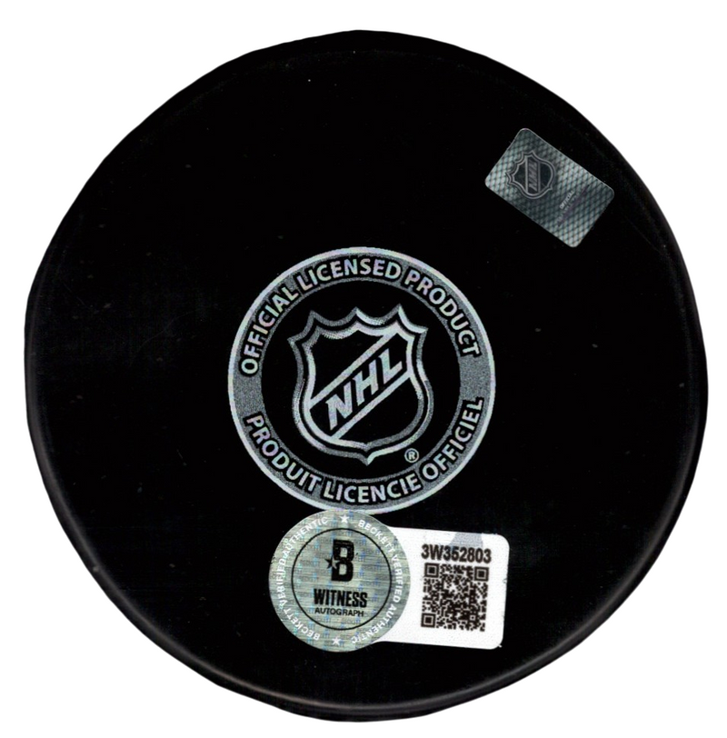 Bo Horvat Signed New York Islanders Puck w/ Bo Knows Beckett Witness BAS COA B/O