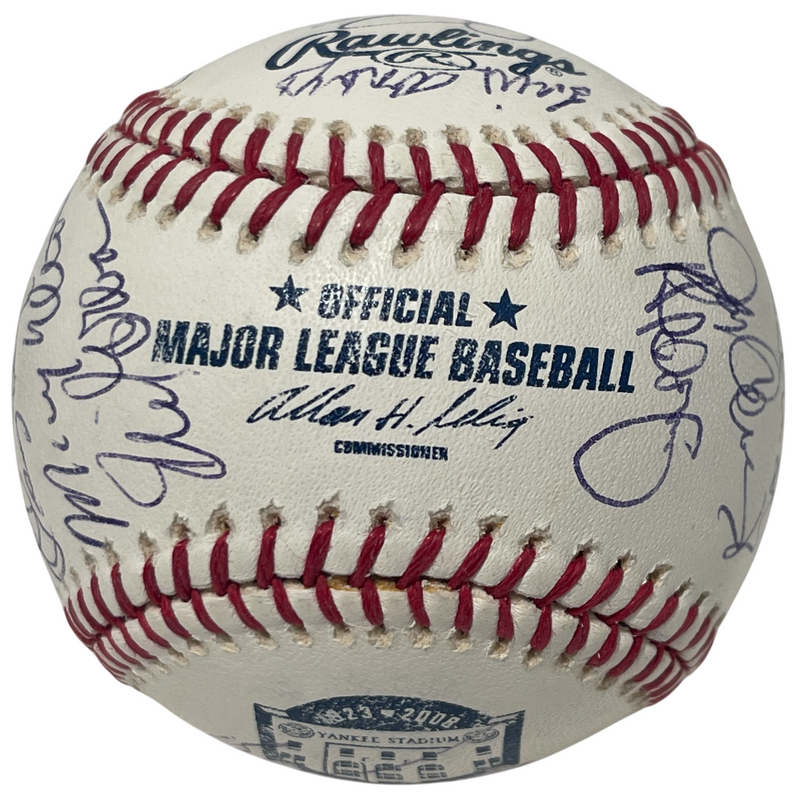 2008 New York Yankees Old Timers Day (24) Signed Final Season Baseball JSA COA