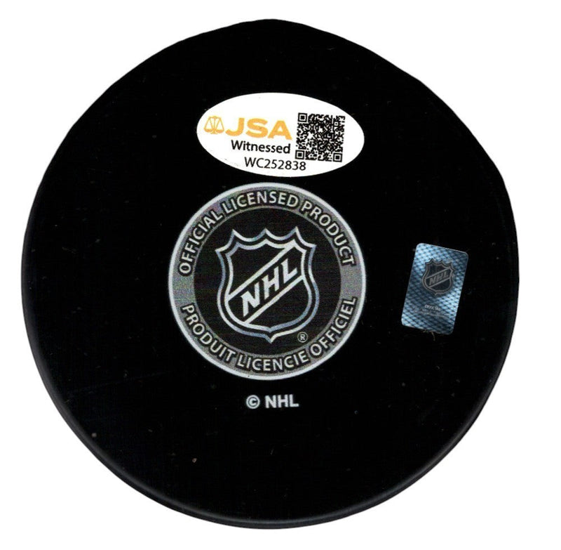 Kevin Stevens Signed Penguins 50th Anniversary Puck w/ 3x Insc JSA Witness COA