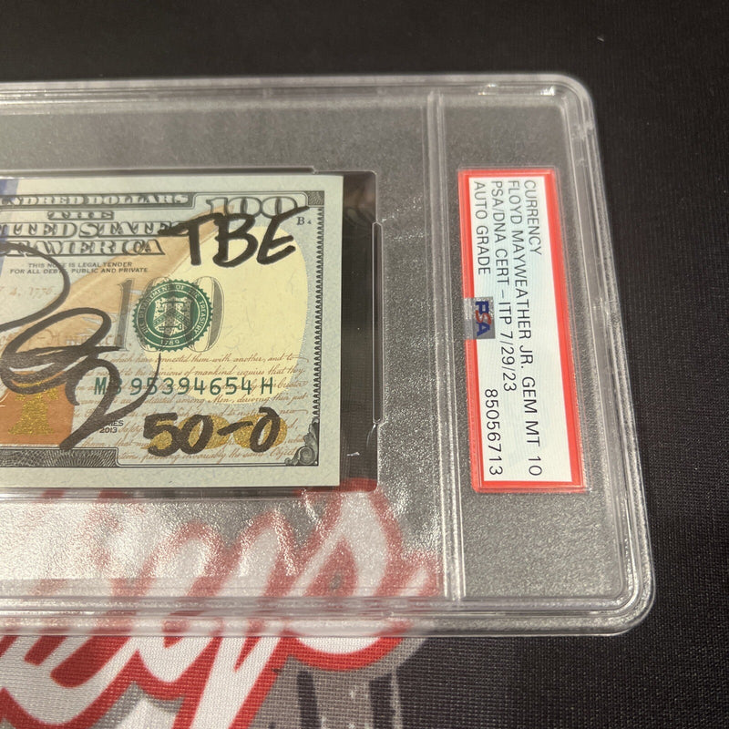 Floyd Mayweather Jr Signed $100 Bill US Currency x4 Inscriptions PSA 10 Auto E