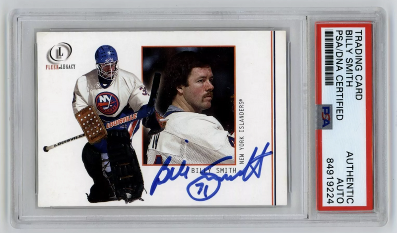 Billy Smith 2001-02 Fleer Legacy #23 Signed PSA Authentic Auto Islanders HOF