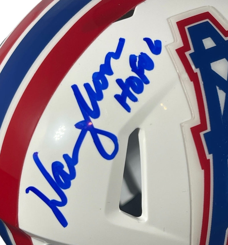 Earl Campbell & Warren Moon Signed Oilers Mini Helmet w HOF Beckett Wit BAS COA