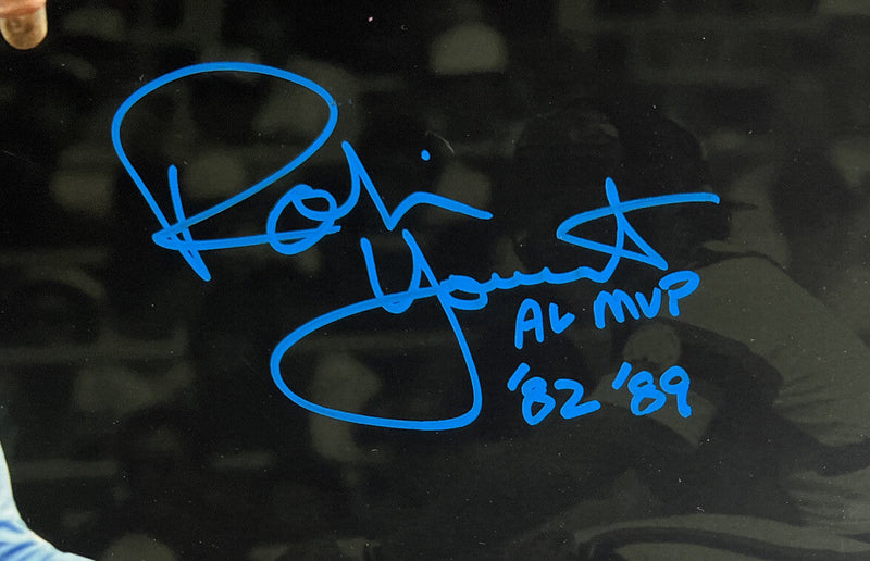 Robin Yount Signed Framed Brewers 11x14 Photo w/ AL MVP 82-89 JSA WIT COA