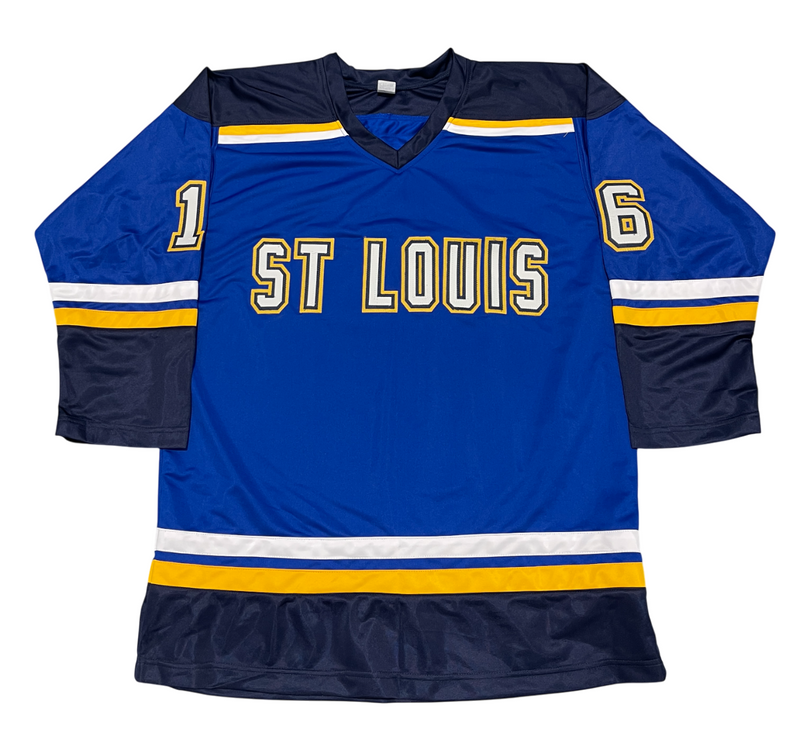Brett Hull Signed Auto Blues Custom Jersey w/ 3 Insc Beckett Witness BAS COA