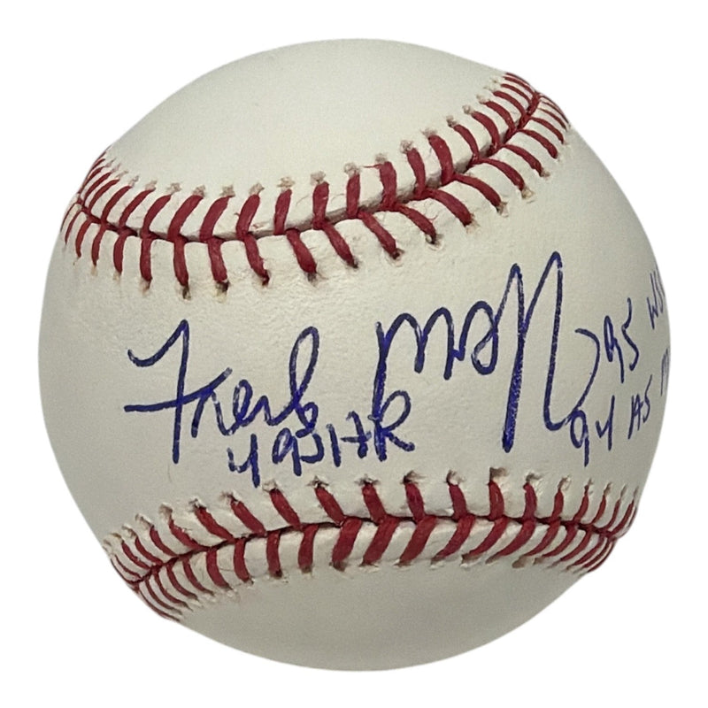 Fred McGriff Signed Autographed ROMLB Baseball w/ 3x Insc JSA COA Braves