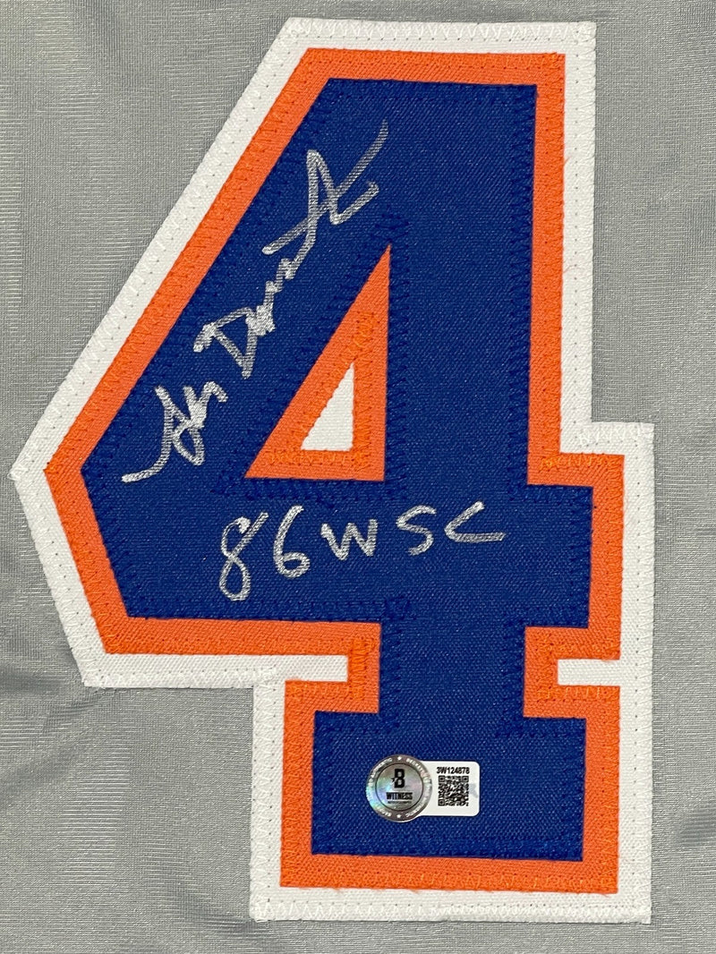 Lenny Dykstra Signed New York Mets Custom Jersey w/ 86 WSC Beckett Wit BAS COA